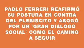 Pablo Ferreri reafirmó su postura en contra del plebiscito y abogó por un 