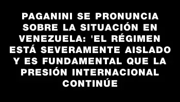 Paganini se pronuncia sobre la situación en Venezuela: 