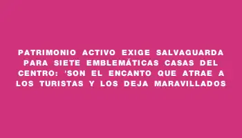 Patrimonio Activo exige salvaguarda para siete emblemáticas casas del Centro: 