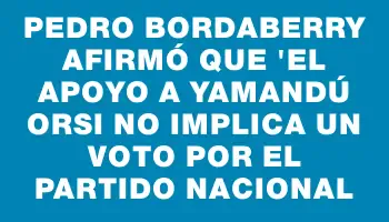 Pedro Bordaberry afirmó que 