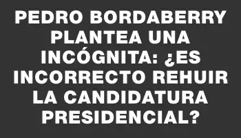 Pedro Bordaberry plantea una incógnita: ¿Es incorrecto rehuir la candidatura presidencial?