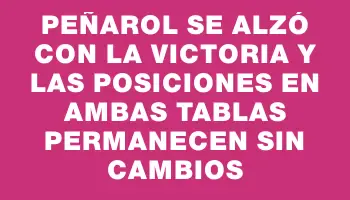 Peñarol se alzó con la victoria y las posiciones en ambas tablas permanecen sin cambios