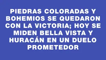 Piedras Coloradas y Bohemios se quedaron con la victoria; hoy se miden Bella Vista y Huracán en un duelo prometedor