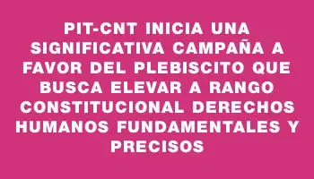 Pit-cnt inicia una significativa campaña a favor del plebiscito que busca elevar a rango constitucional derechos humanos fundamentales y precisos