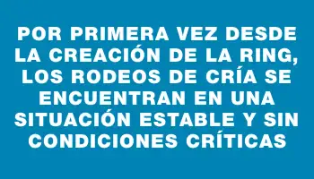 Por primera vez desde la creación de la Ring, los rodeos de cría se encuentran en una situación estable y sin condiciones críticas