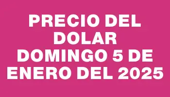 Precio del dolar Domingo 5 de enero del 2025