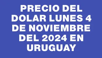 Precio del dolar Lunes 4 de noviembre del 2024 en Uruguay