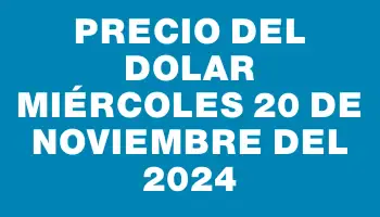 Precio del dolar Miércoles 20 de noviembre del 2024