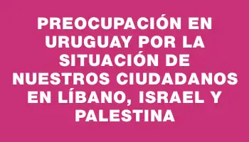 Preocupación en Uruguay por la situación de nuestros ciudadanos en Líbano, Israel y Palestina