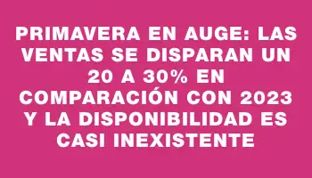 Primavera en auge: las ventas se disparan un 20 a 30% en comparación con 2023 y la disponibilidad es casi inexistente