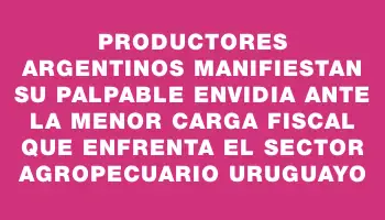 Productores argentinos manifiestan su palpable envidia ante la menor carga fiscal que enfrenta el sector agropecuario uruguayo