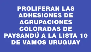 Proliferan las adhesiones de agrupaciones coloradas de Paysandú a la Lista 10 de Vamos Uruguay