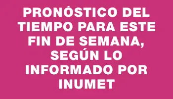 Pronóstico del tiempo para este fin de semana, según lo informado por Inumet