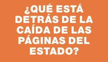 ¿Qué está detrás de la caída de las páginas del Estado?