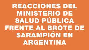 Reacciones del Ministerio de Salud Pública frente al brote de sarampión en Argentina