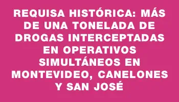 Requisa histórica: más de una tonelada de drogas interceptadas en operativos simultáneos en Montevideo, Canelones y San José