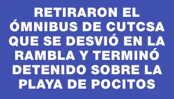 Retiraron el ómnibus de Cutcsa que se desvió en la rambla y terminó detenido sobre la playa de Pocitos