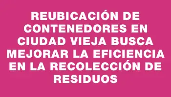 Reubicación de contenedores en Ciudad Vieja busca mejorar la eficiencia en la recolección de residuos