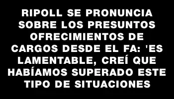 Ripoll se pronuncia sobre los presuntos ofrecimientos de cargos desde el Fa: 