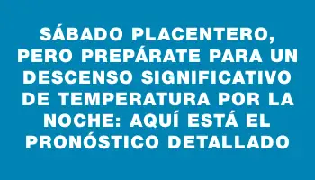 Sábado placentero, pero prepárate para un descenso significativo de temperatura por la noche: aquí está el pronóstico detallado