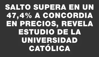 Salto supera en un 47,4% a Concordia en precios, revela estudio de la Universidad Católica