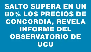 Salto supera en un 80% los precios de Concordia, revela informe del Observatorio de Ucu