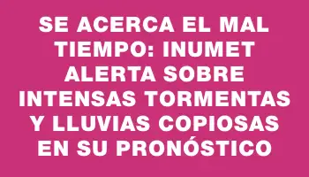 Se acerca el mal tiempo: Inumet alerta sobre intensas tormentas y lluvias copiosas en su pronóstico