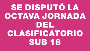 Se disputó la octava jornada del Clasificatorio Sub 18