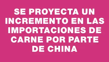 Se proyecta un incremento en las importaciones de carne por parte de China