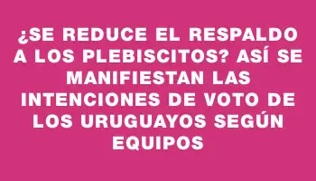 ¿Se reduce el respaldo a los plebiscitos? Así se manifiestan las intenciones de voto de los uruguayos según Equipos