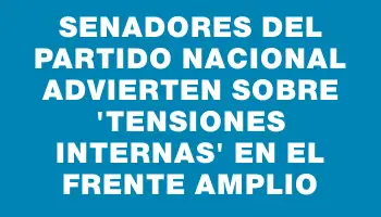 Senadores del Partido Nacional advierten sobre 