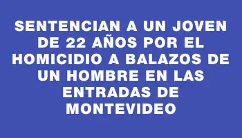 Sentencian a un joven de 22 años por el homicidio a balazos de un hombre en las entradas de Montevideo