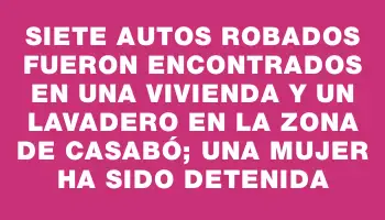 Siete autos robados fueron encontrados en una vivienda y un lavadero en la zona de Casabó; una mujer ha sido detenida