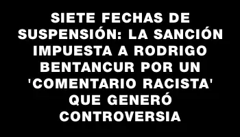 Siete fechas de suspensión: la sanción impuesta a Rodrigo Bentancur por un 