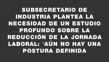 Subsecretario de Industria plantea la necesidad de un estudio profundo sobre la reducción de la jornada laboral: 