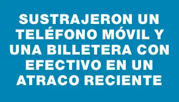 Sustrajeron un teléfono móvil y una billetera con efectivo en un atraco reciente
