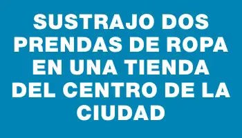 Sustrajo dos prendas de ropa en una tienda del centro de la ciudad