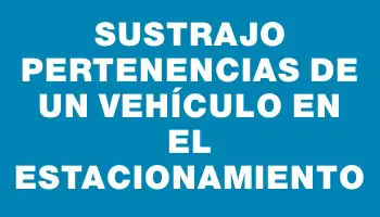 Sustrajo pertenencias de un vehículo en el estacionamiento