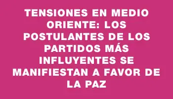 Tensiones en Medio Oriente: los postulantes de los partidos más influyentes se manifiestan a favor de la paz