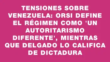 Tensiones sobre Venezuela: Orsi define el régimen como 