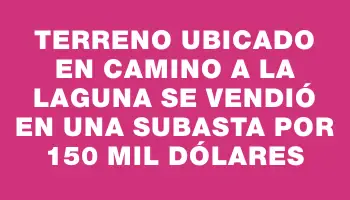 Terreno ubicado en Camino a la Laguna se vendió en una subasta por 150 mil dólares