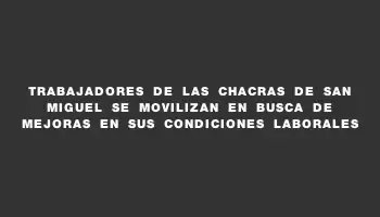 Trabajadores de las chacras de San Miguel se movilizan en busca de mejoras en sus condiciones laborales