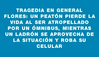 Tragedia en General Flores: Un peatón pierde la vida al ser atropellado por un ómnibus, mientras un ladrón se aprovecha de la situación y roba su celular