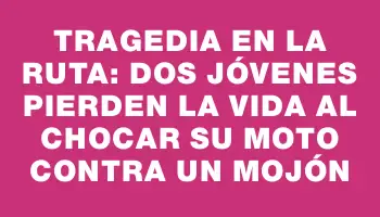 Tragedia en la ruta: dos jóvenes pierden la vida al chocar su moto contra un mojón