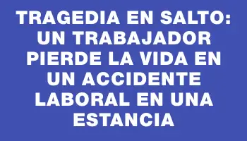 Tragedia en Salto: un trabajador pierde la vida en un accidente laboral en una estancia