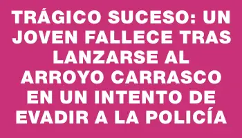 Trágico suceso: un joven fallece tras lanzarse al arroyo Carrasco en un intento de evadir a la Policía