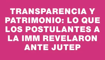 Transparencia y patrimonio: lo que los postulantes a la Imm revelaron ante Jutep