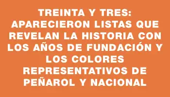 Treinta y Tres: aparecieron listas que revelan la historia con los años de fundación y los colores representativos de Peñarol y Nacional