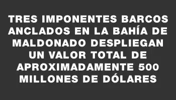 Tres imponentes barcos anclados en la bahía de Maldonado despliegan un valor total de aproximadamente 500 millones de dólares