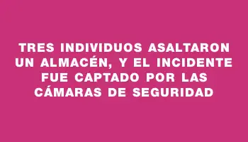 Tres individuos asaltaron un almacén, y el incidente fue captado por las cámaras de seguridad